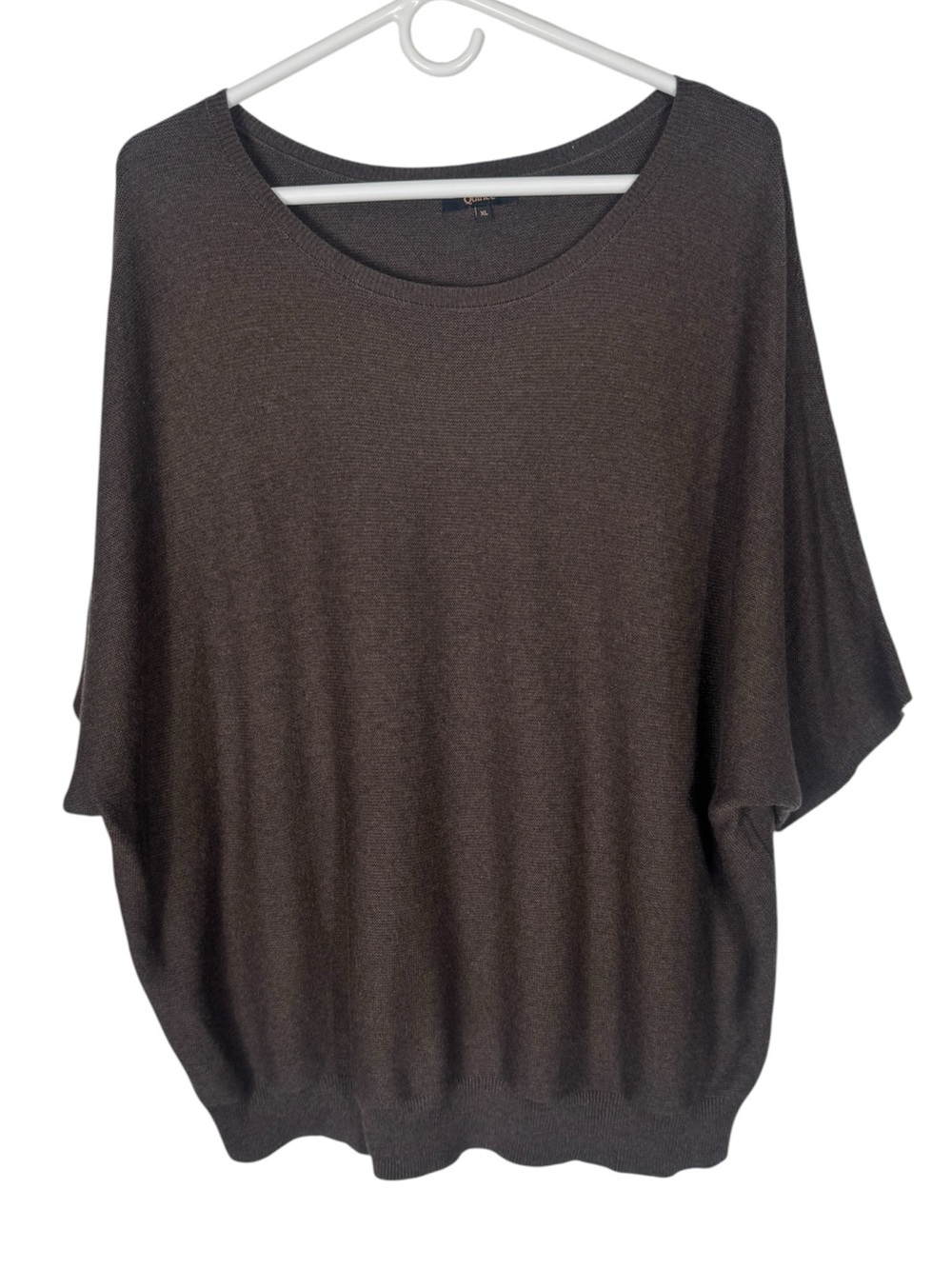 Quince Lightweight Cotton Cashmere Link-Stitch Dolman Sweater, Size XL - Picture 6 of 11